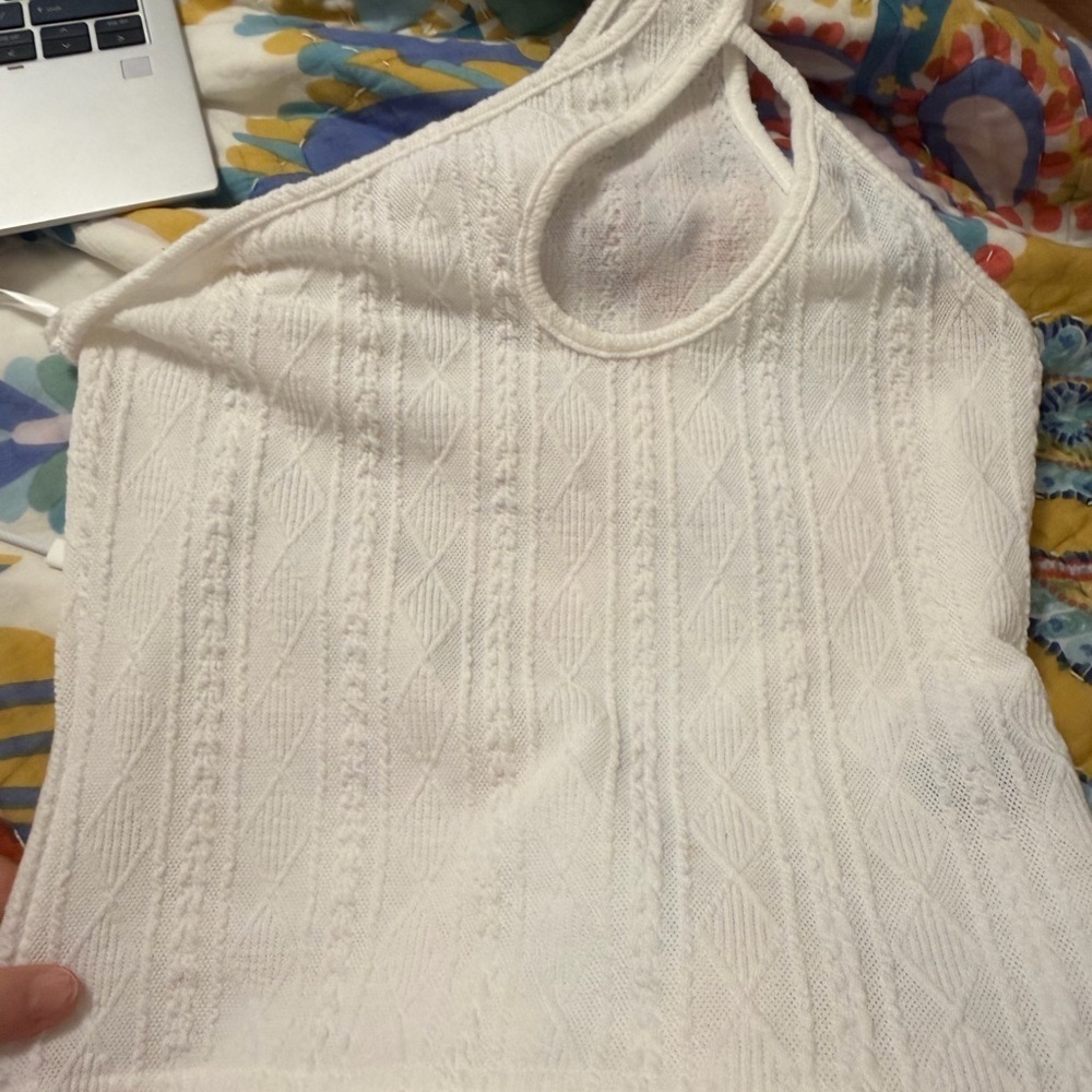 SHEIN White Textured Knit Top